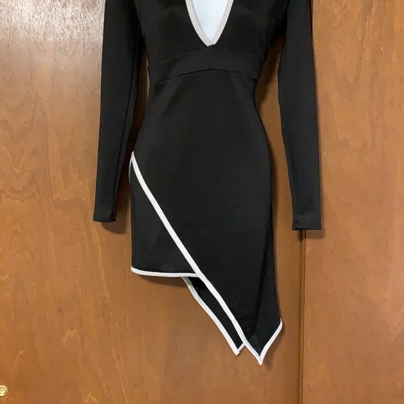 Black Asymmetrical Dress - Picture 2 of 8